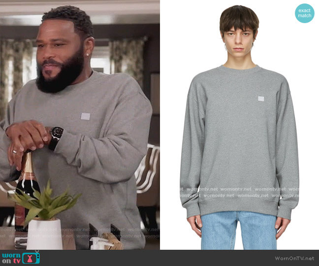 Acne Studios Grey Oversized Sweatshirt worn by Andre Johnson (Anthony Anderson) on Black-ish
