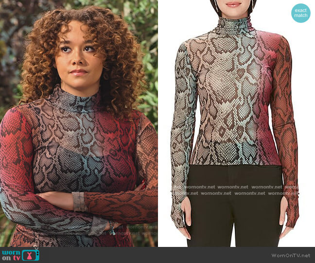 AFRM Zadie Top worn by Jade (Talia Jackson) on Family Reunion