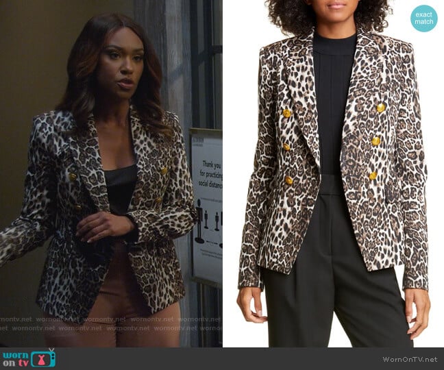 A.L.C. Alton Leopard Print Jacket worn by Rachel Audubon (Michelle Bathe) on All Rise