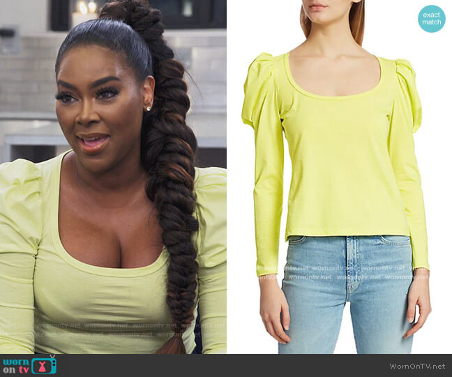 A.L.C. Sewell Puff-Sleeve T-Shirt worn by Kenya Moore on The Real Housewives of Atlanta