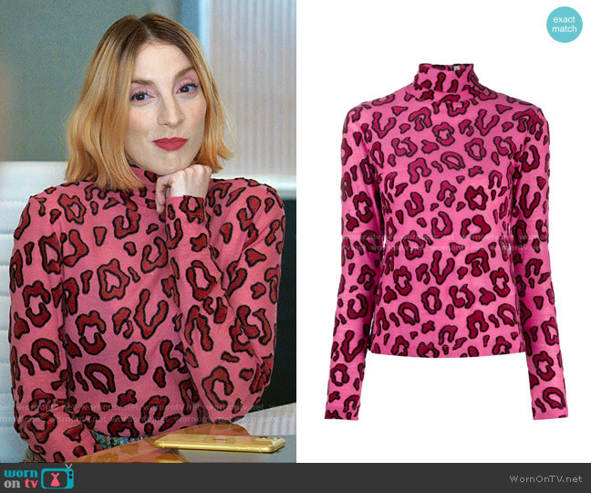Ambush Animal-Print Roll-Neck Top worn by Lauren (Molly Bernard) on Younger