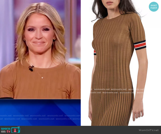 ATM Anthony Thomas Melillo Silk Wide-Rib Crewneck Sweater worn by Sara Haines on The View