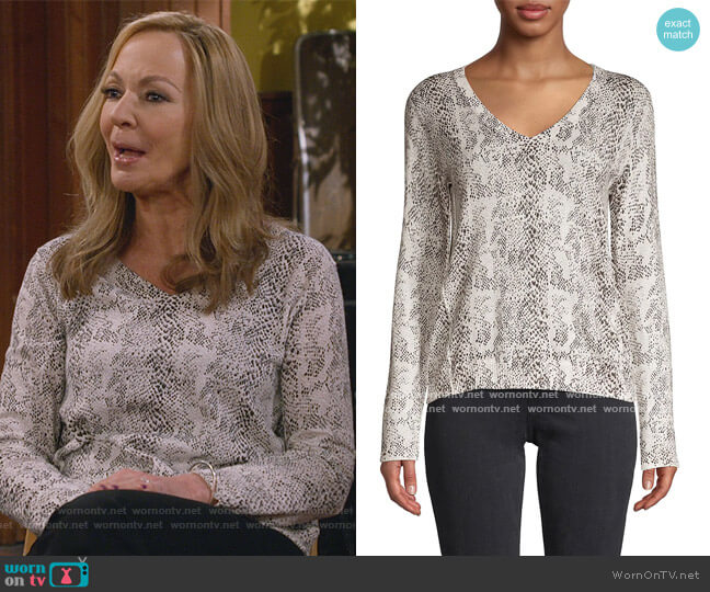 ATM Anthony Thomas Melillo Snake-Print Sweater worn by Bonnie Plunkett (Allison Janney) on Mom