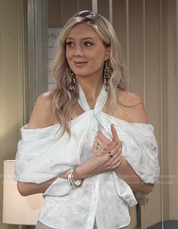 Abby’s floral halter top on The Young and the Restless