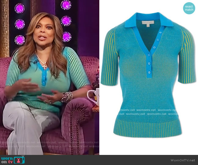 Aegean Plaited Polo Sweater worn by Wendy Williams on The Wendy Williams Show