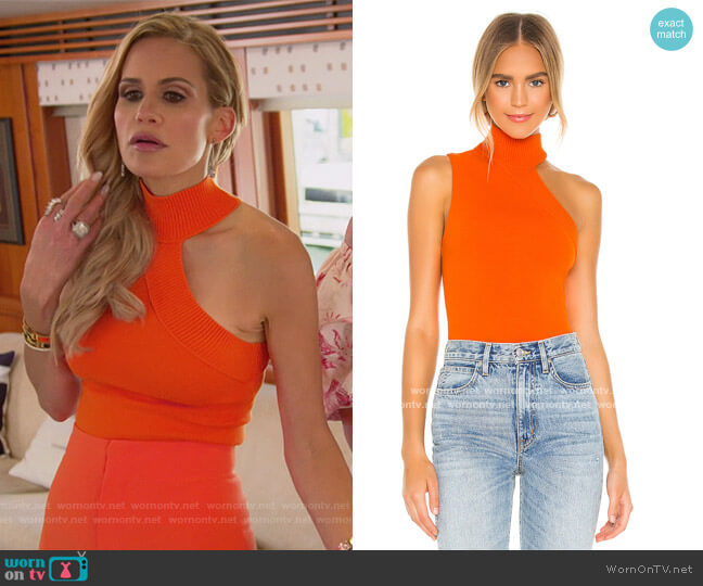 Alice + Olivia Kiki Multi Stitch Tank worn by Jackie Goldschneider on The Real Housewives of New Jersey