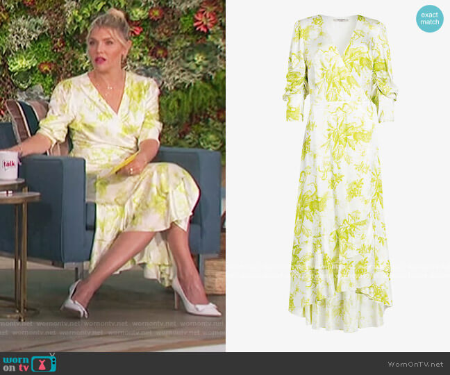 All Saints Tage Riyaz floral-print silk-blend midi dress worn by Amanda Kloots on The Talk