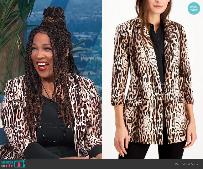 INC International Concepts Animal-Print Jacket worn by Kym Whitley on E! News