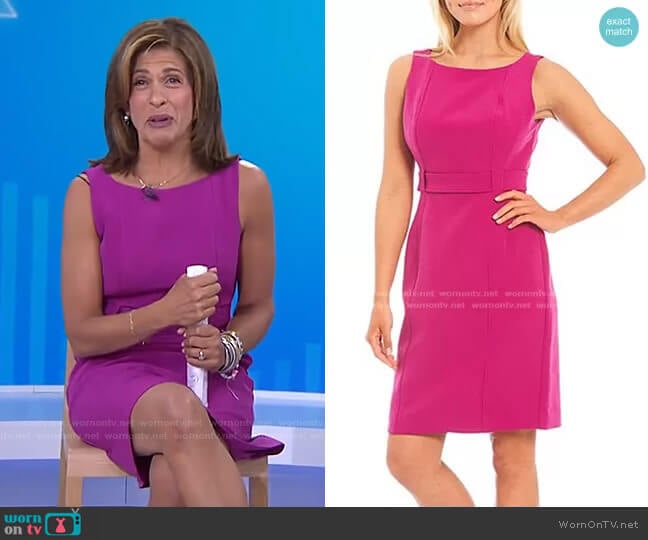 LDT Annemarie Stretch Crepe Solid Sleeveless Dress worn by Hoda Kotb on Today