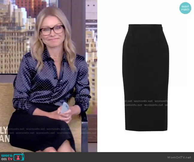 Roland Mouret Arreton Fitted Pencil Skirt worn by Kelly Ripa on Live with Kelly and Mark