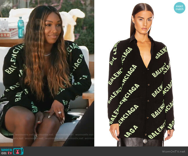 Balenciaga Long Sleeve Logo Cardigan