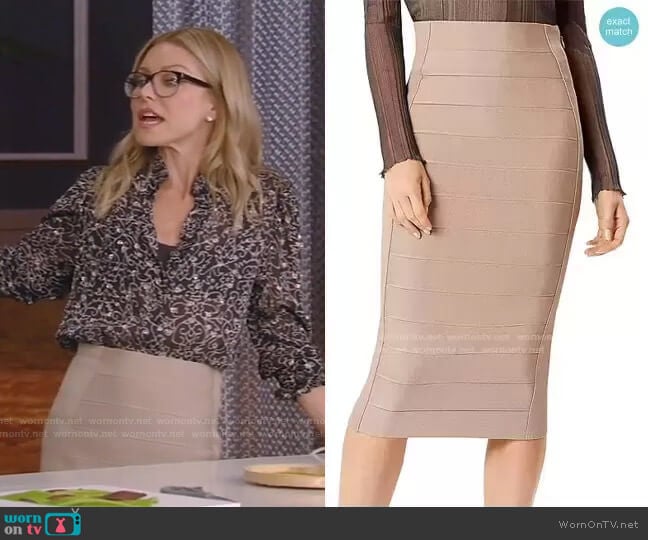 Herve Leger Bandage Pencil Skirt worn by Kelly Ripa on Live with Kelly and Mark