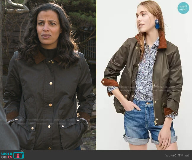 J. Crew Barn Jacket with Liberty floral print worn by Grace Stone (Athena Karkanis) on Manifest