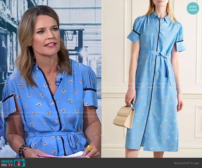 Jason Wu Belted Floral-Print Midi Shirt Dress worn by Savannah Guthrie on Today