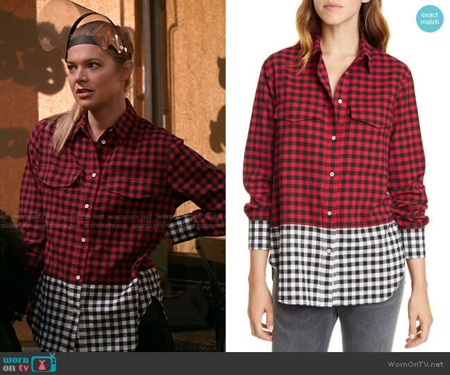 Rag & Bone Birdie Buffalo Check Print Shirt worn by Tami Tamietti (Kate Miner) on Shameless
