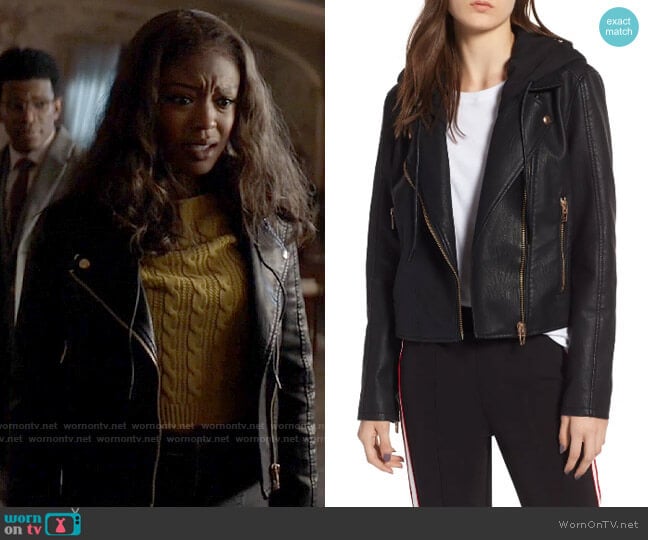 Blank NYC Meant to Be Moto Jacket with Removable Hood worn by Ryan Wilder (Javicia Leslie) on Batwoman