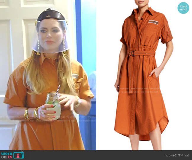 Brunello Cucinelli Monili-Beaded Short-Sleeve Safari Dress worn by D’Andra Simmons on The Real Housewives of Dallas