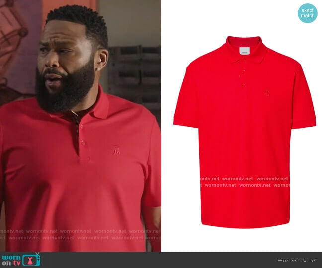 Burberry Monogram Motif Cotton Pique Polo Shirt worn by Andre Johnson (Anthony Anderson) on Black-ish