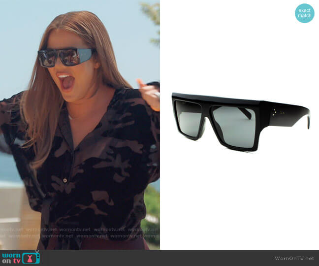 Celine Flat Top Acetate Sunglasses worn by Khloe Kardashian on Keeping Up with the Kardashians