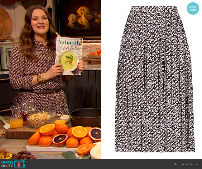 Celine Patterned Skirt worn by Drew Barrymore on The Drew Barrymore Show