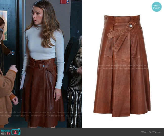 Chloe Leather Wrap Midi Skirt worn by Liza Miller (Sutton Foster) on Younger