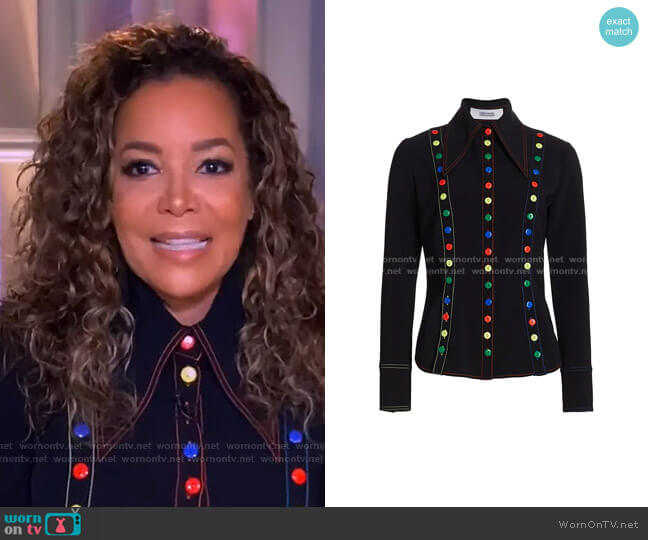 Christopher John Rogers Button-Trimmed Shirt worn by Sunny Hostin on The View