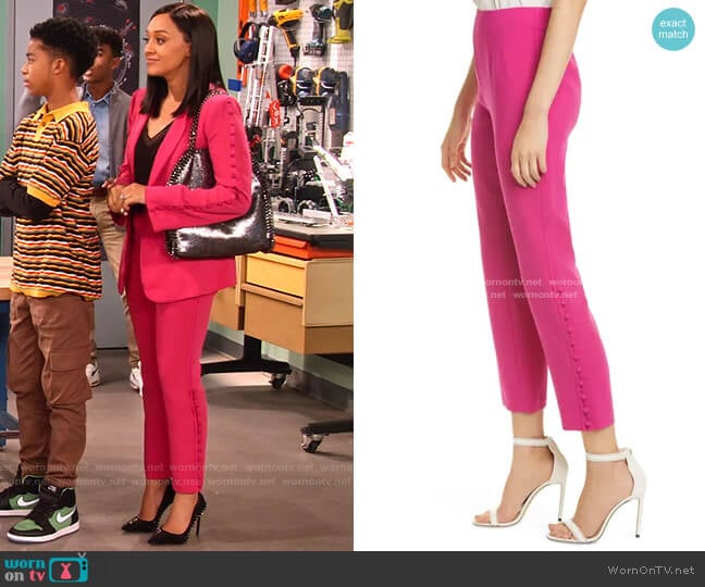 Cinq a Sept Lida Cropped Straight Leg Pants worn by Cocoa McKellan (Tia Mowry-Hardrict) on Family Reunion