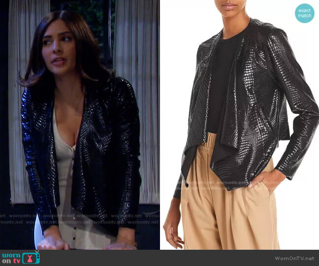 BlankNYC Croc-Pattern Draped Jacket worn by Gabi Hernandez (Camila Banus) on Days of our Lives
