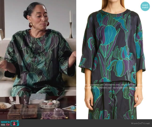 Cartasy Swing Top Dries Van Noten worn by Rainbow Johnson (Tracee Ellis Ross) on Black-ish