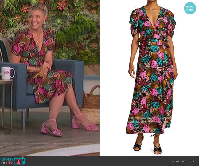 Farm Rio Shell Mix Midi Dress worn by Amanda Kloots on The Talk