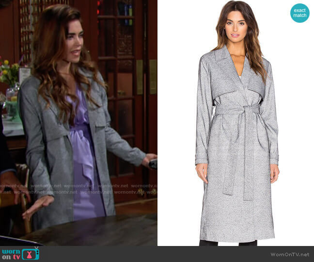 Finders Keepers Get Up Trench Jacket worn by Victoria Newman (Amelia Heinle) on The Young and the Restless