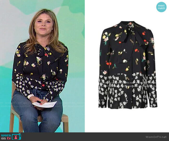Derek Lam Floral Print Blouse worn by Jenna Bush Hager on Today