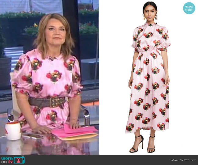 Adam Lippes Floral Smocked Dress worn by Savannah Guthrie on Today