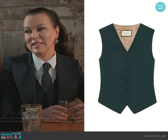 Gucci Fluid Drill Formal Vest worn by Maggie (Debi Mazar) on Younger
