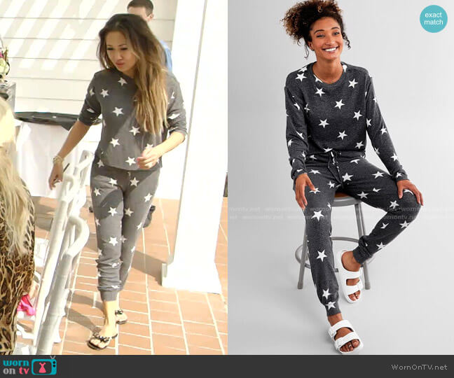 Fornia Star Print Sweatshirt worn by Tiffany Moon on The Real Housewives of Dallas