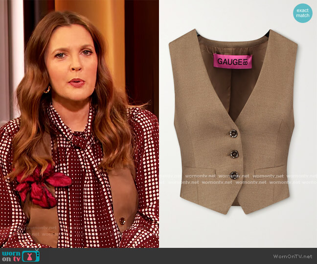 Gauge81 Toluca Wool and Cashmere Blend Vest worn by Drew Barrymore on The Drew Barrymore Show