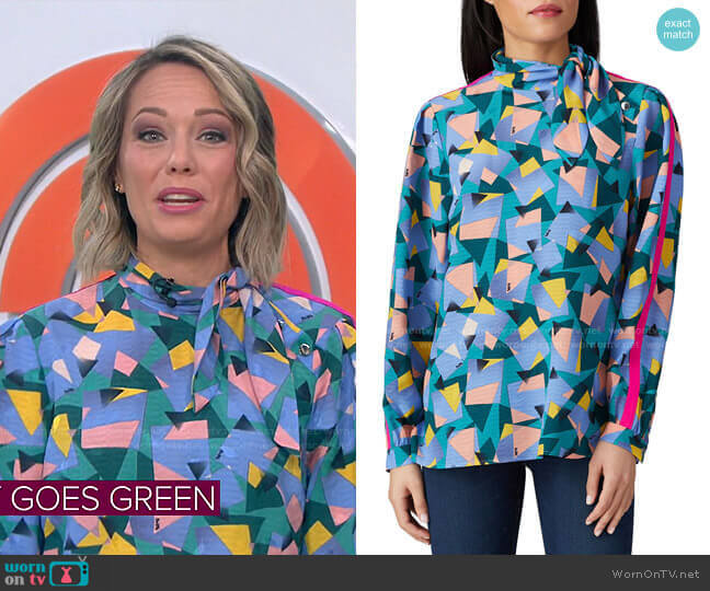 Coach Geo Print Blouse worn by Dylan Dreyer on Today