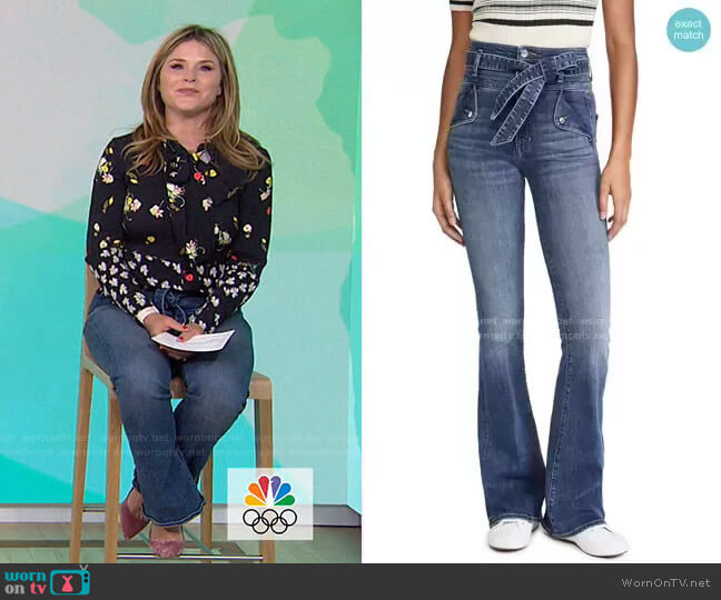Veronica Beard Giselle High Rise Flare Skinny Jeans worn by Jenna Bush Hager on Today