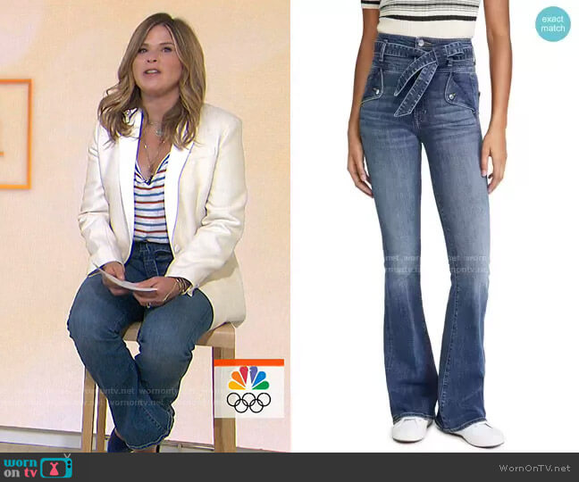 Veronica Beard Giselle High-Rise Skinny Flare Jean worn by Jenna Bush Hager on Today