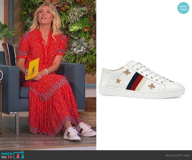 Gucci New Ace Sneakers With Bees And Stars worn by Amanda Kloots on The Talk