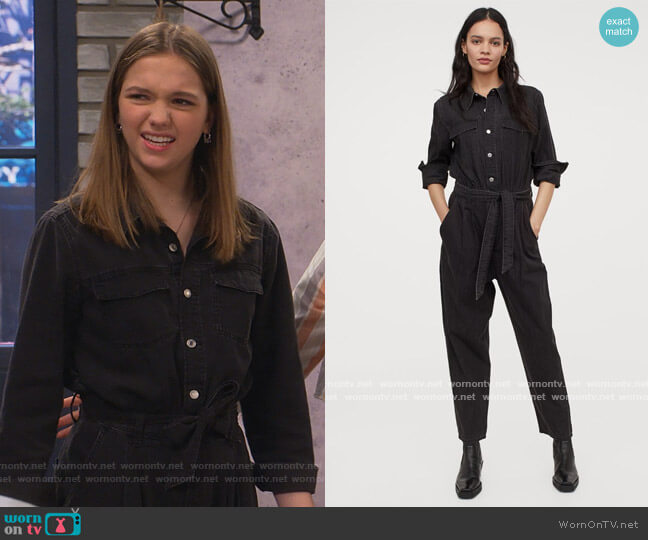 Sam Edelman Denim Coverall Jumpsuit worn by Presley (Jayden Bartels) on Side Hustle