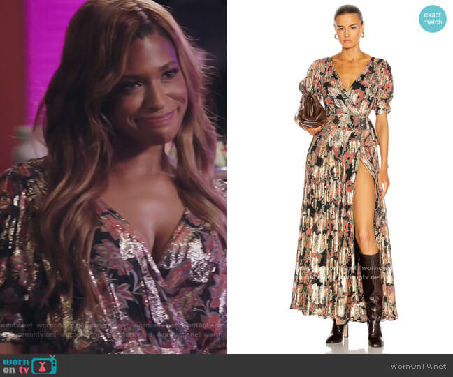 Hemant and Nandita Sion Cape Dress worn by Mika (Kimrie Lewis) on Kenan
