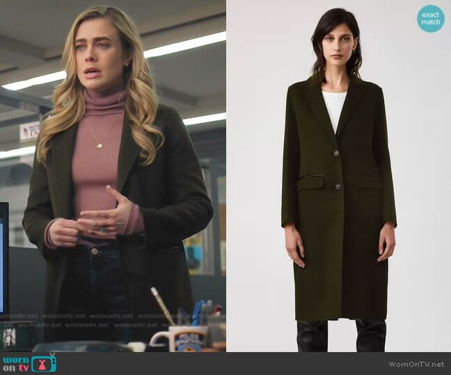 Mackage Hens Coat in Olive worn by Michaela Stone (Melissa Roxburgh) on Manifest