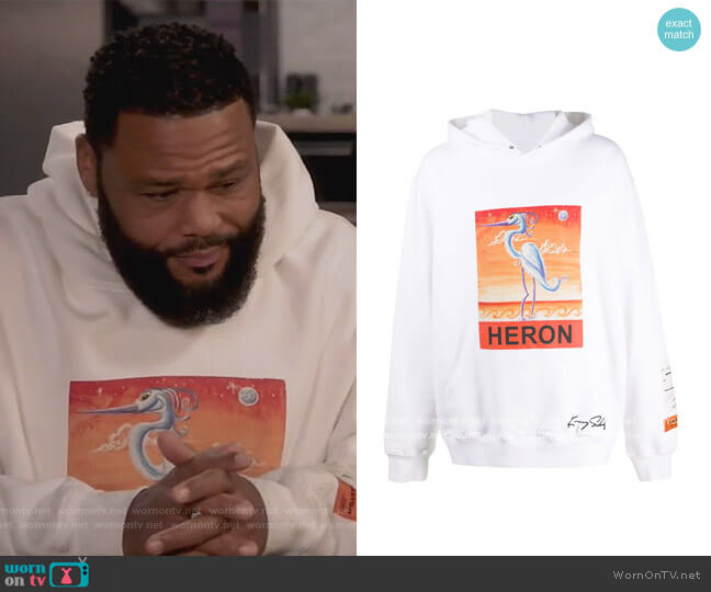 Heron Preston Heron hooded sweatshirt worn by Andre Johnson (Anthony Anderson) on Black-ish
