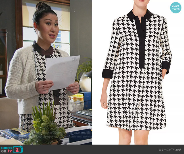 Hobbs London Marci Houndstooth Shirt Dress worn by Sherri Kansky (Ruthie Ann Miles) on All Rise