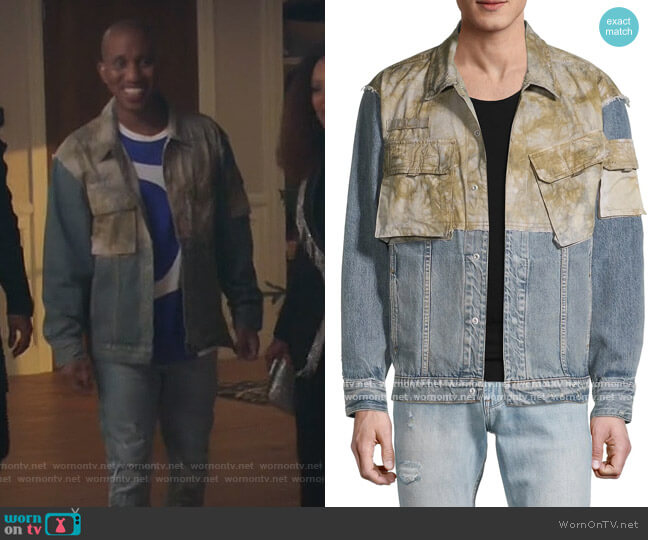 Hudson Mixed-Media Denim Jacket worn by Gary Williams (Chris Redd) on Kenan