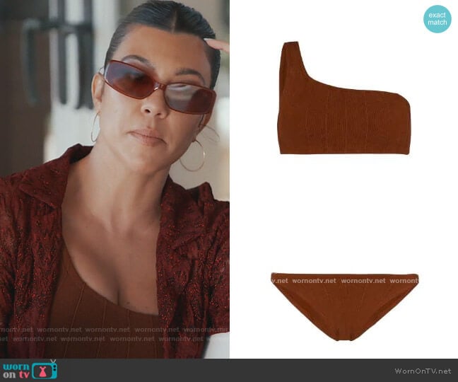 Hunza G Nancy Nile bikini set worn by Kourtney Kardashian on Keeping Up with the Kardashians