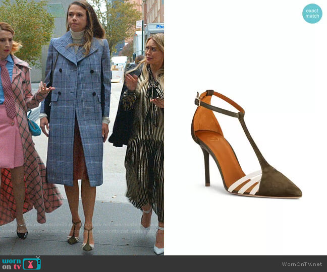 Malone Souliers Ila Pump in Green Suede worn by Liza Miller (Sutton Foster) on Younger