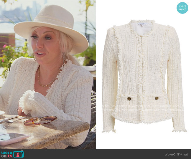 Intermix Ikaterina Fringe Knit Jacket worn by Margaret Josephs on The Real Housewives of New Jersey
