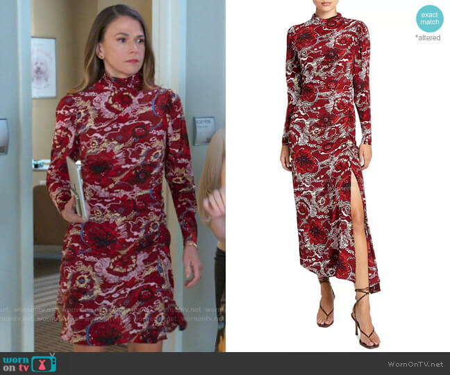 A.L.C. Isabella Floral Asymmetrical Maxi Dress worn by Liza Miller (Sutton Foster) on Younger